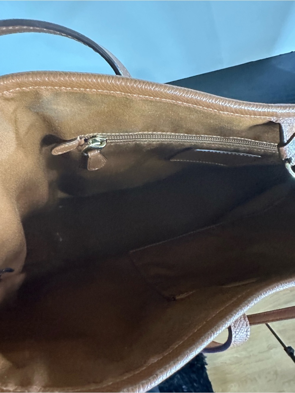 Coach Cognac Leather Street Tote with Gold Logo - Picture 7 of 15